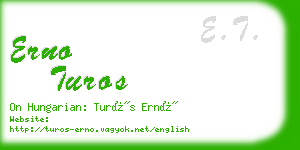 erno turos business card